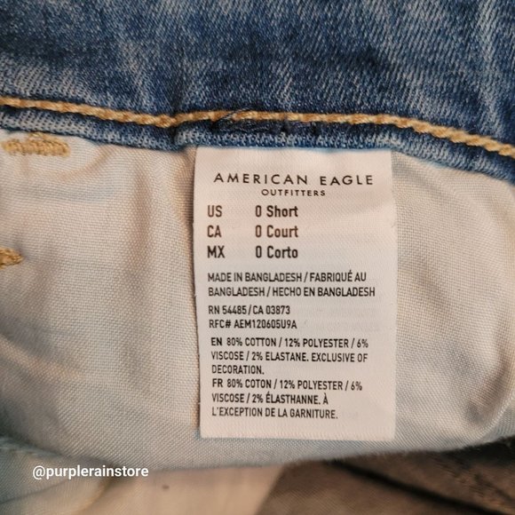 American Eagle Jeans 0 S Jegging Crop Super Hi Rise Medium Light Wash Denim - Picture 6 of 12